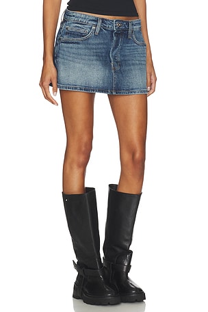 EB Denim Cherry Mini Skirt in Blue