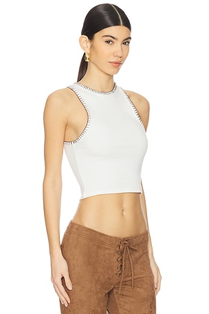 EB Denim x REVOLVE Blanket Stitch Tank in White