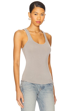 EB Denim Lucy Racer Back Tank in Grey