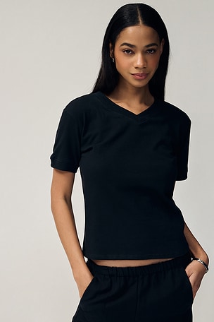 Henry V Neck Tee EB Denim