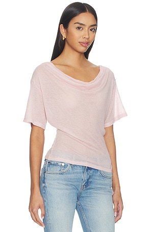 EB Denim Madeo Cowl Neck Tee in Rose
