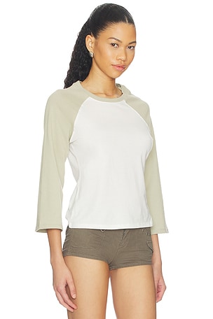 EB Denim Kingsley Top in Olive & White
