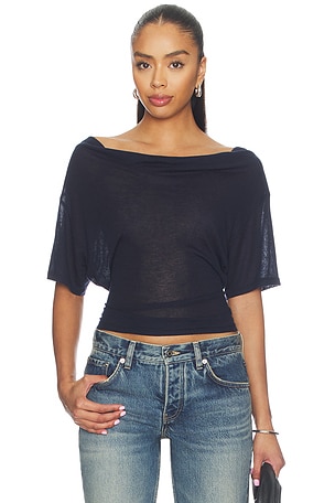 Madeo Cowl Neck Tee EB Denim