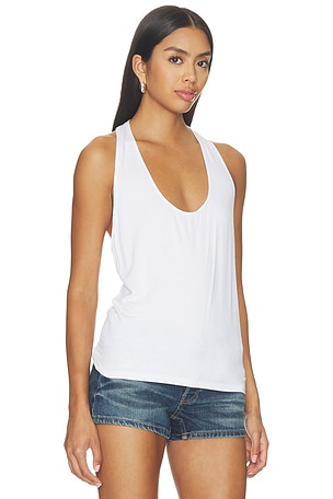 EB Denim Valley Racer Tank in White