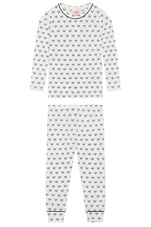 Kids Printed Long Pajama Set in Hanukkah Glow eberjey