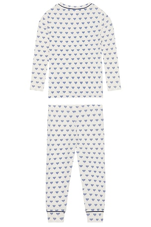 eberjey Kids Printed Long Pajama Set in Hanukkah Glow in Cream