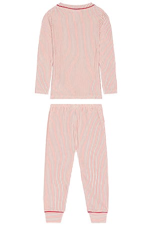 eberjey Kids Printed Long Pajama Set in Red