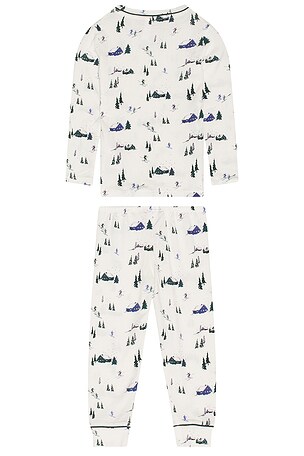 eberjey Kids Printed Long Pajama Set in Ivory