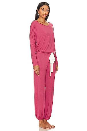 eberjey Gisele Slouchy Set in Pink. Size XL. Also