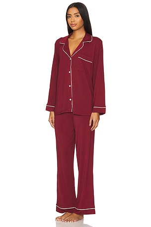 eberjey Gisele Long PJ Set in Burgundy