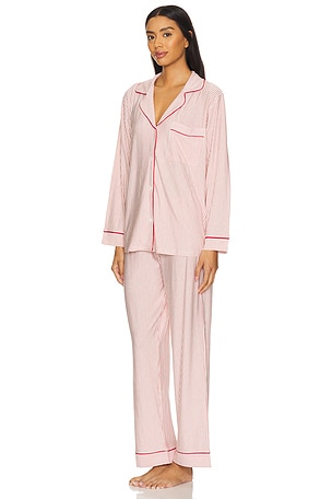 eberjey Gisele Printed Long PJ Set in Red. Size XS. Also