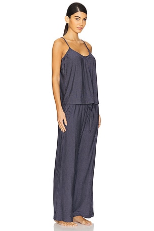 eberjey Gisele Printed Cami And Pant Set in Navy