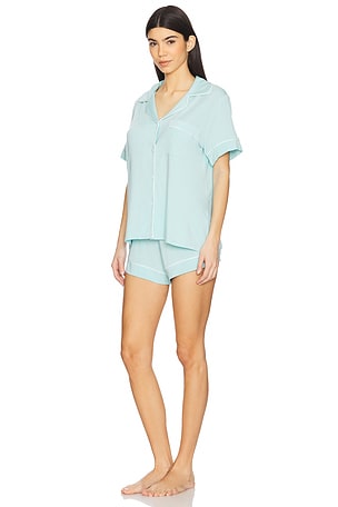 eberjey Gisele Relaxed Short Pj Set in Blue. Size XL. Also