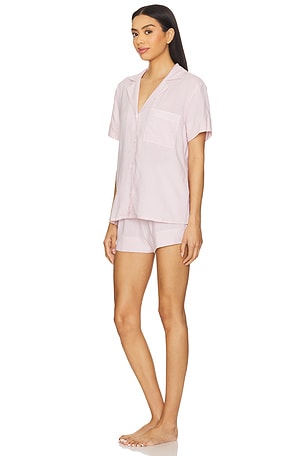 eberjey Nautico Shortie PJ Set in Rose. Size XS. Also