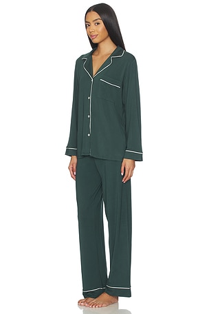 eberjey Gisele Long Pj Set in Dark Green