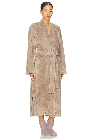 eberjey Renew Plush Long Robe in Brown. Size XS. Also