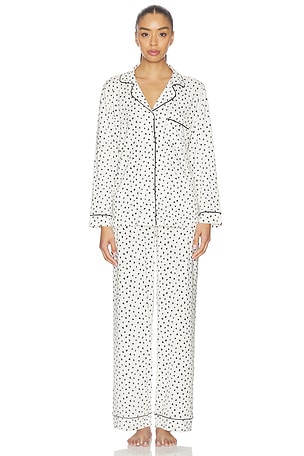 eberjey Gisele Printed Long Pj Set in White