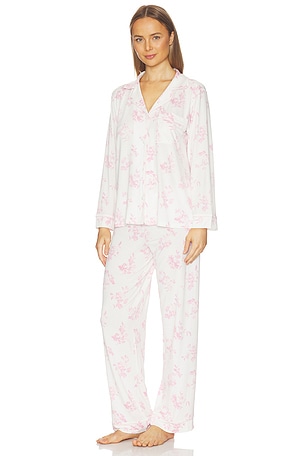 eberjey Gisele Printed Long Pajama Set in Pink