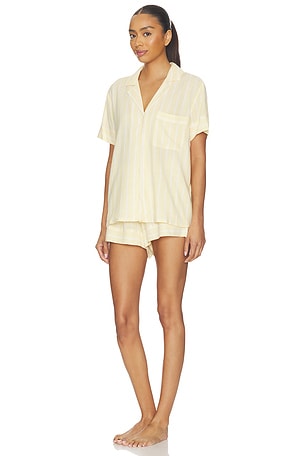 eberjey Nautico Shortie Pj Set in Yellow. Size S. Also