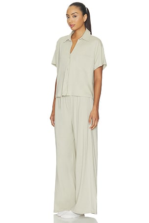 eberjey Pima Pant Pajama Set in Olive. Size XL. Also