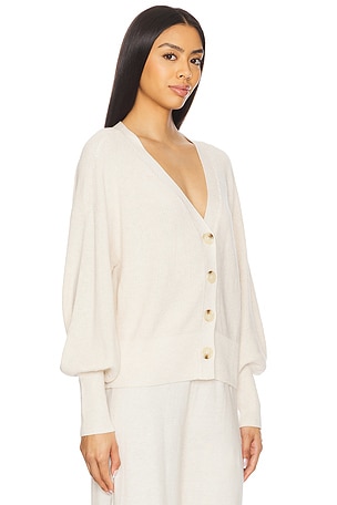 eberjey Fine Gauge Sweater Cardigan in Cream