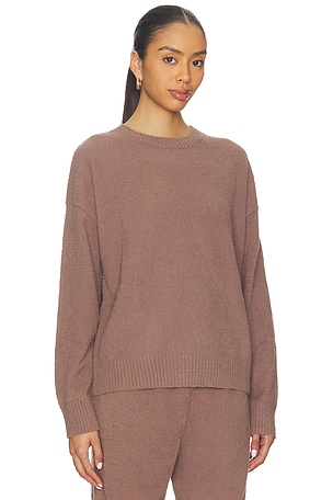 eberjey Boucle Crew Neck Pullover in Taupe