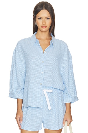 Linen Blend Relaxed Sleeve Top eberjey