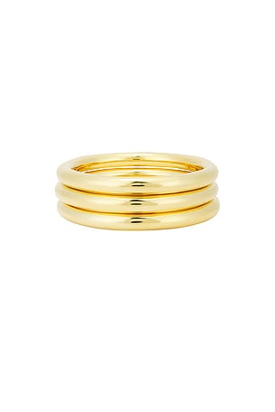 Eddie Borgo Cylinder Bangle Set in Metallic Gold