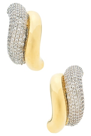 Pav? Two Tone Torsade Stud Earrings Eddie Borgo