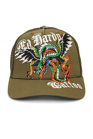 Rhinestone Dragon Wings Hat Ed Hardy