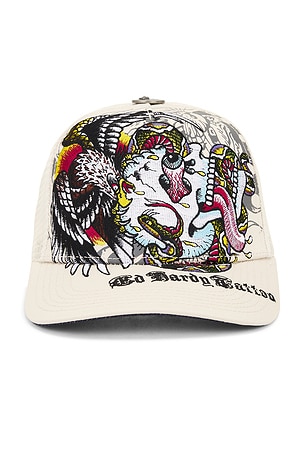 Embroidered Battle Skull Hat Ed Hardy