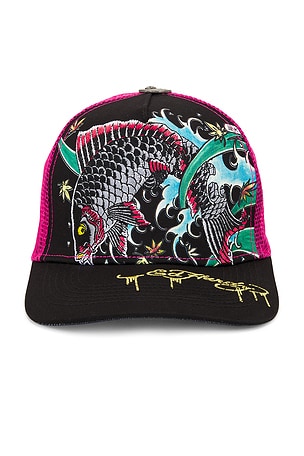 Embroidered Koi Fish Hat Ed Hardy