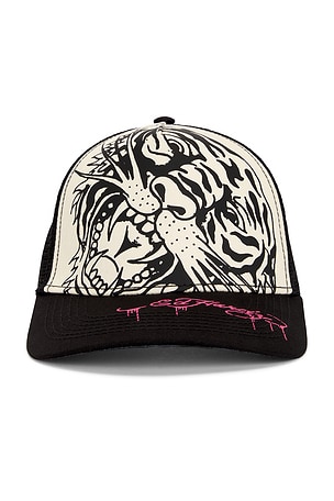 Printed Tiger Outline Hat Ed Hardy