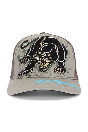 Embroidered Crouching Panther Hat Ed Hardy