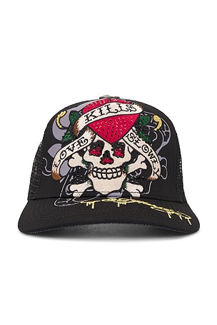 Rhinestone Love Kills Slowly Hat Ed Hardy