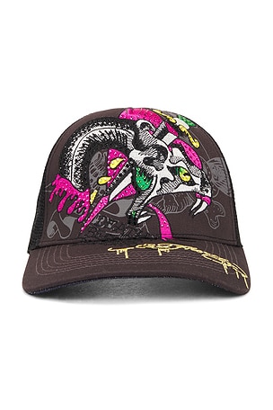 Rhinestone Dagger Snake Hat Ed Hardy