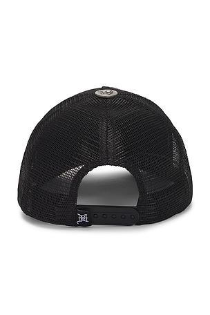 Ed Hardy Black Rose Rhinestone Hat in Black