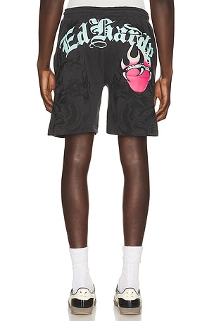 Ed Hardy Pantera Fleece Short in Grey. Size M. Also