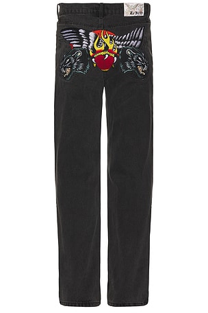 Ed Hardy Panther Wings Loose Fit Jean in Black