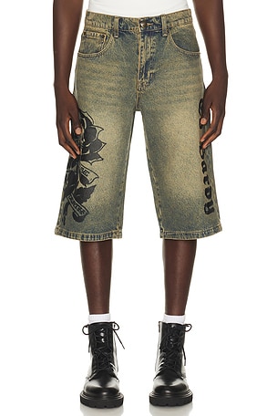 Spider Skulls Long Rhinestone Jean Ed Hardy