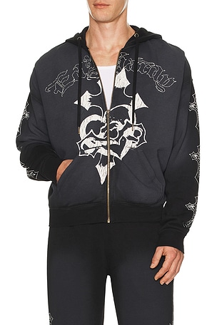 Crosses Boxy Zip Hoodie Ed Hardy