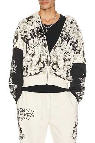Japan Lion Rhinestone Hang Hoodie Ed Hardy