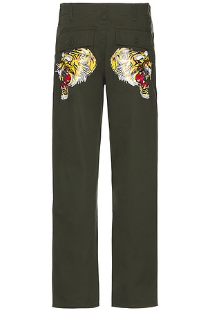 Ed Hardy Screaming Tigers Pant in Olive