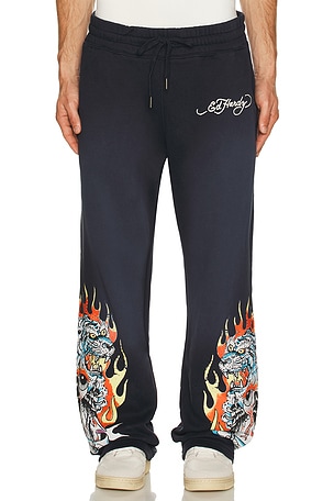 Tiger Flames Baggy Sweatpant Ed Hardy