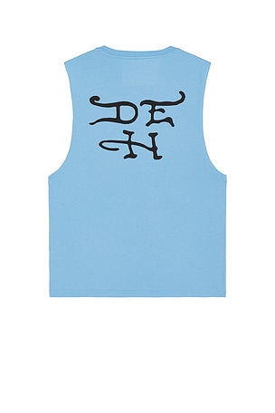 Ed Hardy Panther Roses Cutoff Tee in Baby Blue