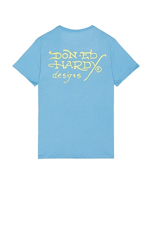 Ed Hardy Skull Panther Tee in Blue