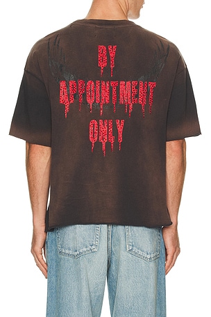 Ed Hardy By Appointment Only Eagle Flame Cropped Boxy Tee in Grey