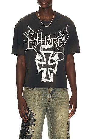 By Appointment Only Cross Cropped Boxy Tee Ed Hardy