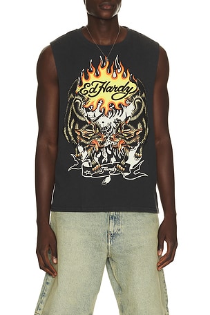 Wolves Cut Off Tee Ed Hardy
