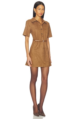Elodie the Label Ace Vegan Suede Mini Dress in Brown